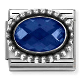 Nomination Composable Classic Link 330607/007 Oval Dark Blue CZ in 925 Silver